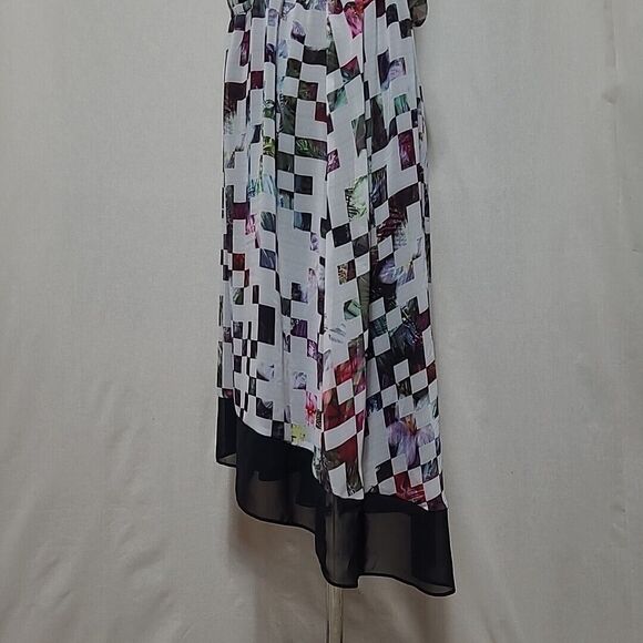 Lane Bryant Midi Dress Sleeveless Square Print Chiffon Multicolor 18/20 - Picture 4 of 11